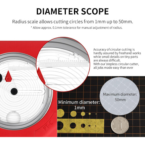 DSPIAE Integral Stepless Circular Cutter PT-C 2