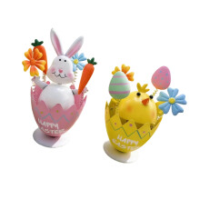 2 Stück Frühlings-Kaninchen und Küken-Eisenkunst für den Innen-