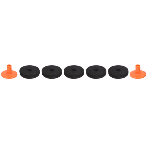 7Pcs Drum Felt Pad Set Black Orange Wear
