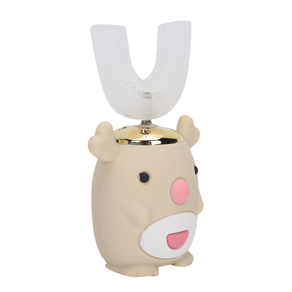 Beige U-Shaped Children Electric Sonic Toothbrush 500Mah 26 Years Old