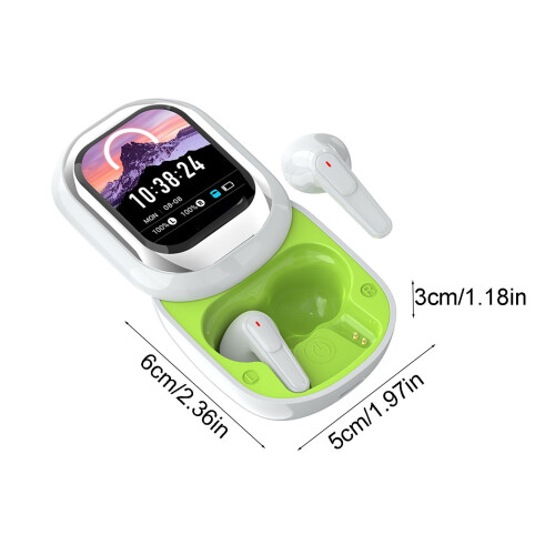 Wireless Earbuds with Smart LED Display, Touchscreen Charging Case & Sliding Design – Compatible with Bluetooth 2