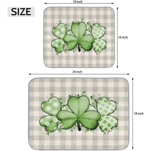 Πιατοθήκη St. Patrick's Shamrock Buffalo Plaid 18x24 1