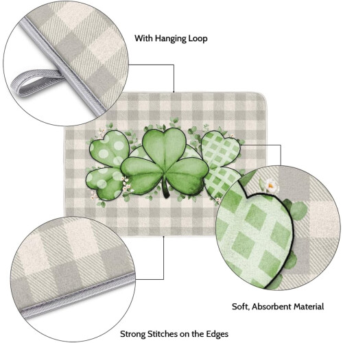 Πιατοθήκη St. Patrick's Shamrock Buffalo Plaid 18x24 2