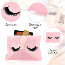 200 Pieces Eyelash Aftercare Bags Eyelash Makeup Bags Empty Lash Cosmetic Pouch Travel Make Cases Toiletry Bag