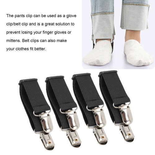 4PCS Adjustable Boot Straps Non-Slip Pant Clips Elastic Stirrups 2