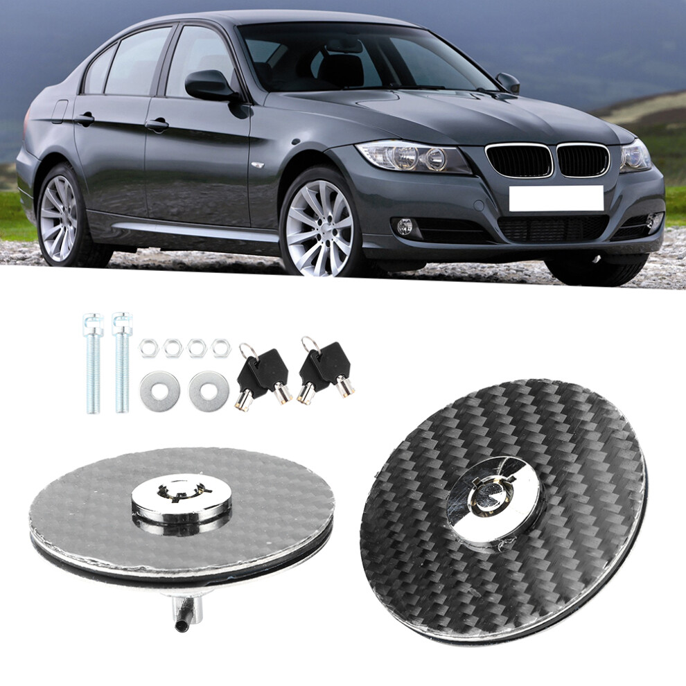 Engine Bonnet Lock Clip Kit Carbon Fiber Style Universal Fit Includes 2 Keys 9471392343074