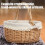 Portable Wicker Storage Basket Single Handle-Snowflake S 7
