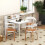 Homcom Mesa Plegable Comedor Blanco 78.5 x 91 x 93 cm 2