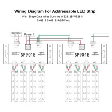 2X SP901E LED Pixel SPI Amplificador de Señal Repetidor Tira de LED Direccionable Y Panel de Matriz de LED Programable