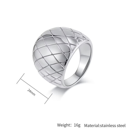 Women's Stainless Steel Chunky Dome Mesh Statement Ring Silver Size 9 1