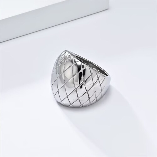 Women's Stainless Steel Chunky Dome Mesh Statement Ring Silver Size 9 2