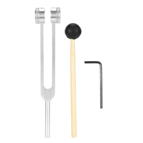 Silver Tuning Fork Hammer Set for Sound Healing & Therapy 1