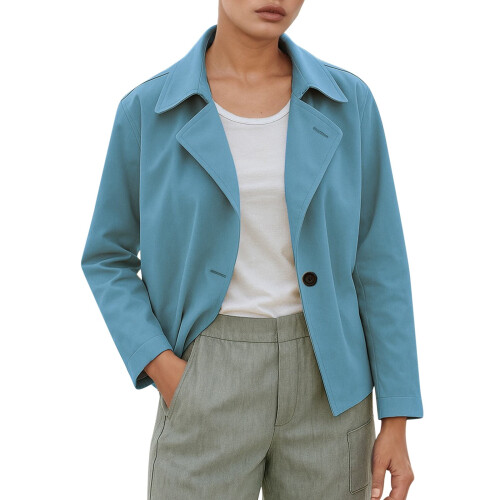 Κοντά σακάκια για γυναίκες Business Casual Επίσημο κοστούμι με μακριά μανίκια 2