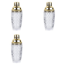 3X 13Oz Glass Cocktail Shaker Set - Glass Shaker for Cocktails, Drink Shakers Cocktail and Cocktail Shakers Gold