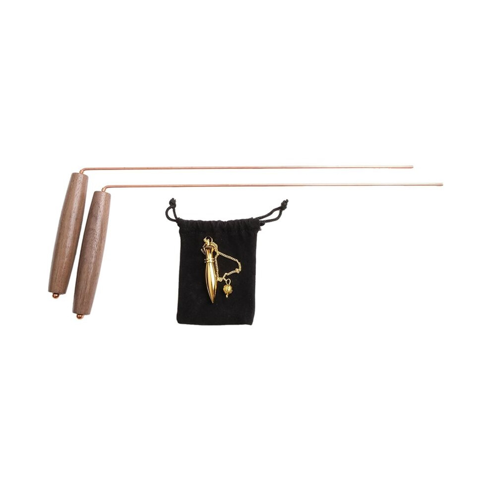 Copper Dowsing Rods - 2Pcs Wooden Handle Dowsing Rods For Convenient Storage - For Searching Water, Gold, Minerals 4713318926035
