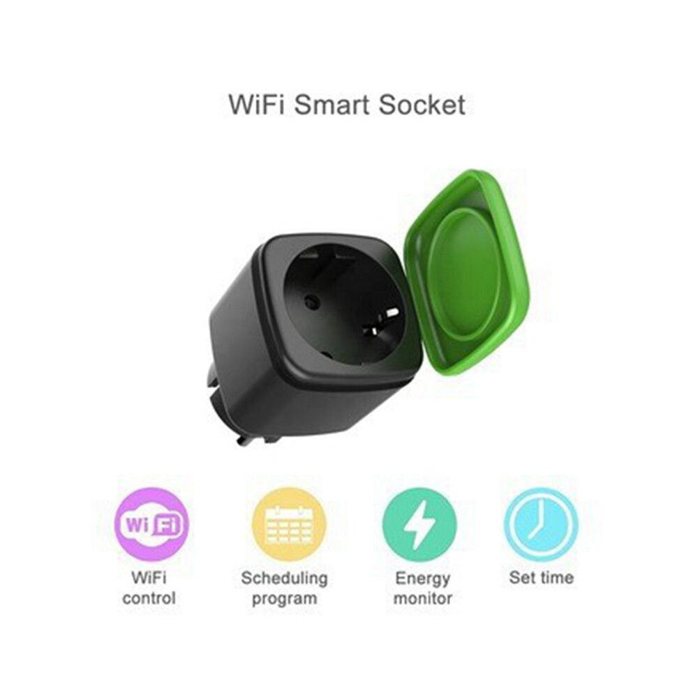 2X Plug, 16A Wifi Remote Control Socket With Power Monitor Function,For Tuya Life Alexa Eu Plug 4712401101700