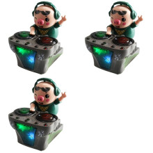 3X Giocattoli per Bambini DJ Rock Pig Giocattoli Elettrici per Bambole Musica Leggera Divertenti Feste Elettroniche Bambole Pig Waddles Danze