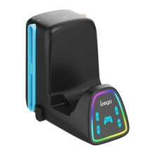 IPEGA 9-in-1 Charging Dock for 2 with Magnetic Charging RGB Lighting Effect Charging Dock for NS1/NS2 Pro Controllers