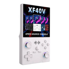Console de Jeu Portable Rétro XF40V pour Linux, Écran IPS 4 Pouces, Compatible WiFi, Manette 64 Go, Lecteur de Jeux Vidéo de Poche, Blanc
