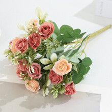 Bouquet de roses artificielles multicolores imperméables (1 pièce)