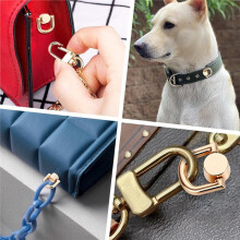 8 PCS D Rings for Purse, Brass D Ring Studs Rivets Purse Strap Hardware with Punch Tool -for Leather Handbag Belt DIY