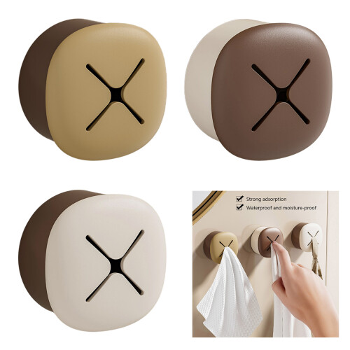 Decorative Mushroom Towel Hook Not Drill Adhesive Mount-Yellow 2