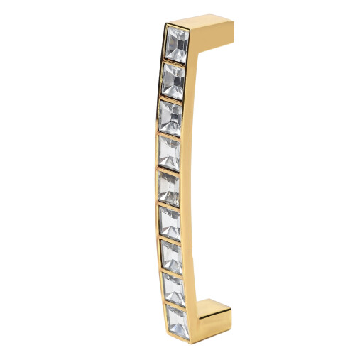 Gold Crystal Cupboard Handle 4.21in