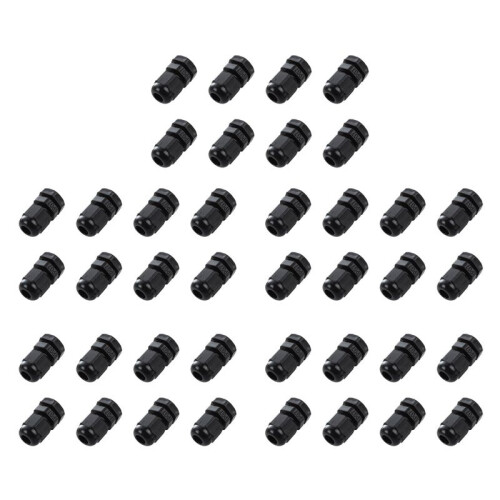 40 PCS PG7 Black Plastic Waterproof Cable Gland Connector 3-6.5mm 1
