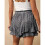 Women'S Ruffled Skirt Black Floral Patterns S 2