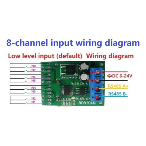 8Ch Input/Output Digital  TTL LvTTL CMOS RS485 IO Control Module Modbus Rtu Board for PLC Relay, (with Terminal) 2