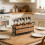 Country Style Wooden Serving Piece Container Triple Space System 4