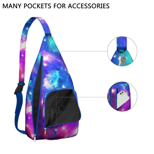 Starry Design Crossbody Sling - Scratch-Resistant Chest Bag for Students & Explorers 1