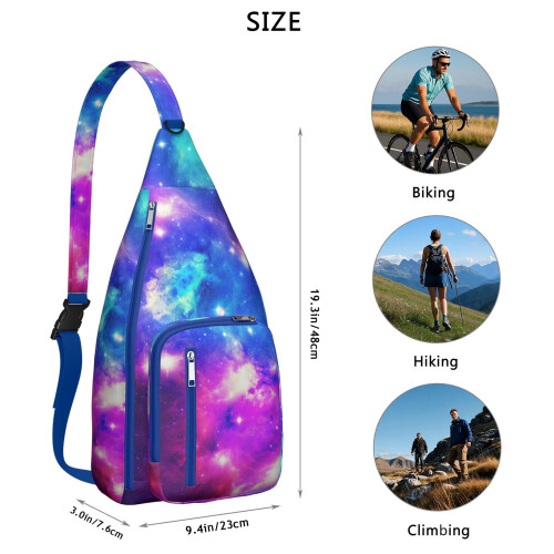 Starry Design Crossbody Sling - Scratch-Resistant Chest Bag for Students & Explorers 2