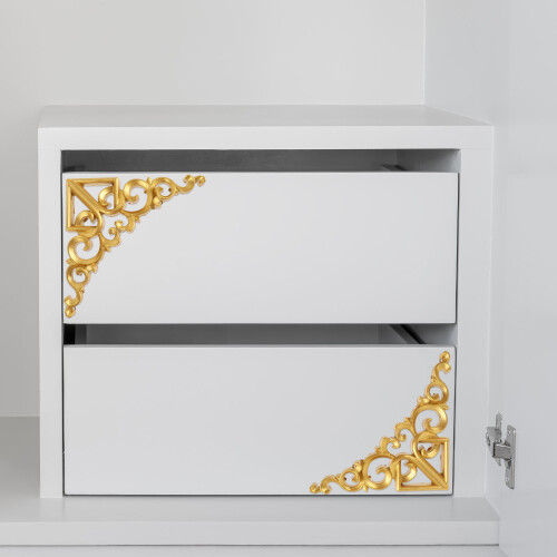 4Pièces Décoratifs Bois Sculpté Pour Portes 2