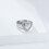 Stainless Steel Zirconia Heart Ring Silver Size 5 3