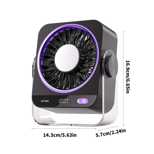 Draagbare bureauventilator, USB oplaadbaar, kleine-Grijs normaal 2