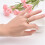 Aliança de casamento feminina em aço inoxidável dourado rosê com lua e estrela 2
