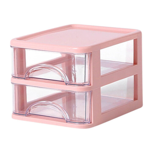 Organizador de mesa transparente em plástico com várias camadas. 1