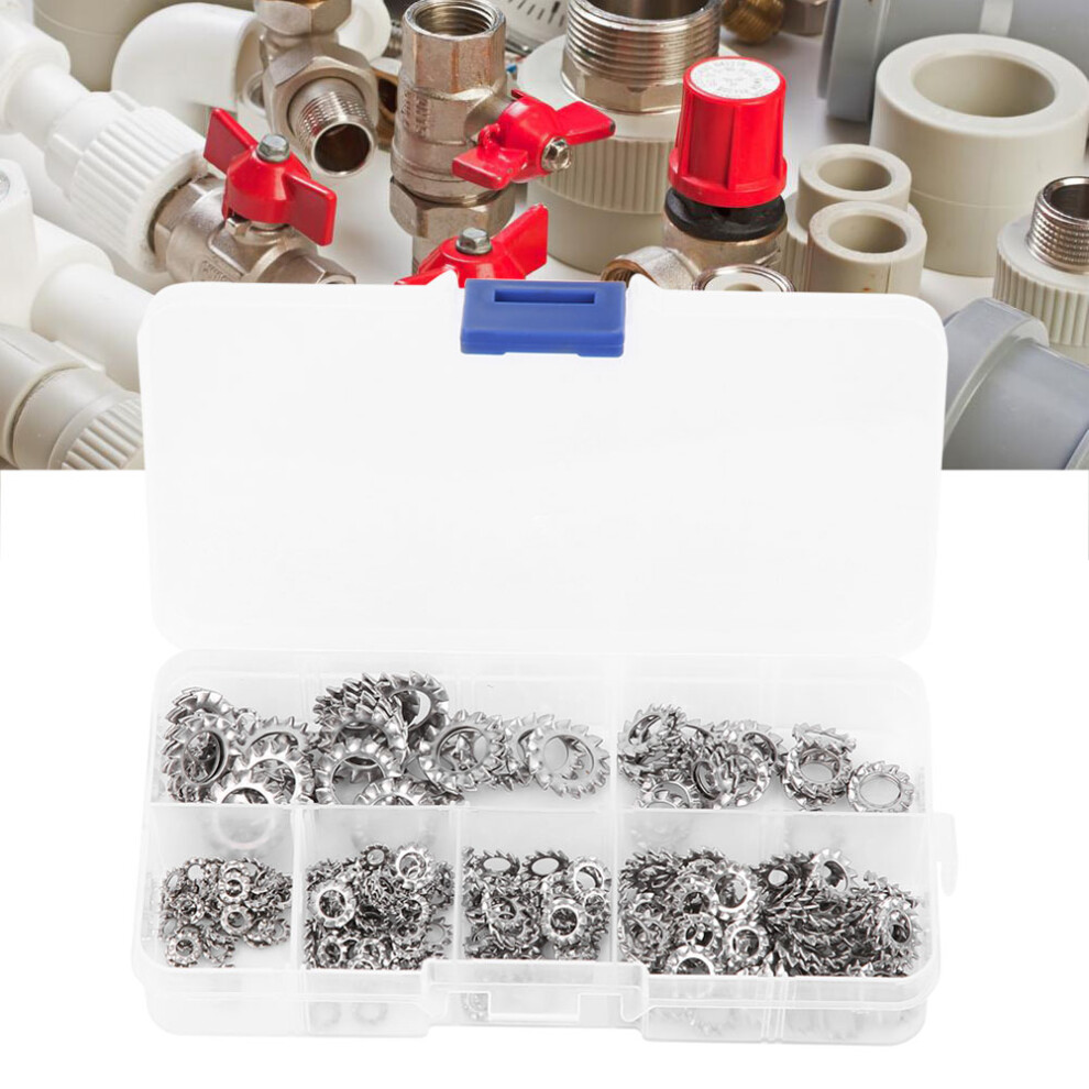 300Pcs Stainless Steel External Tooth Lock Washers M2.5-M8 For Electronics 3141379708252