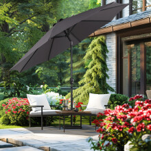 (Grey) 3M Garden Parasol Patio Sunshade Umbrella