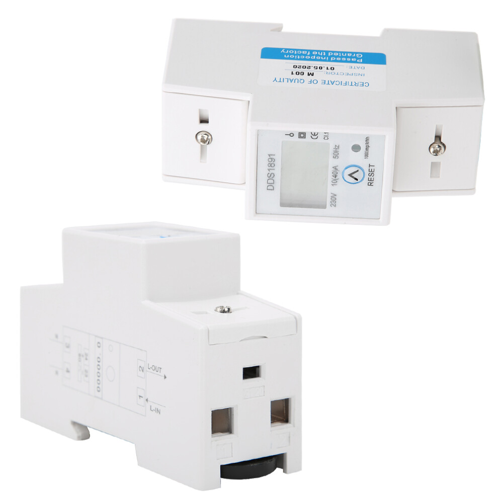 Single Phase Din Rail Energy Meter 230V 10(40)A 50Hz Lcd Backlight 7901392353916