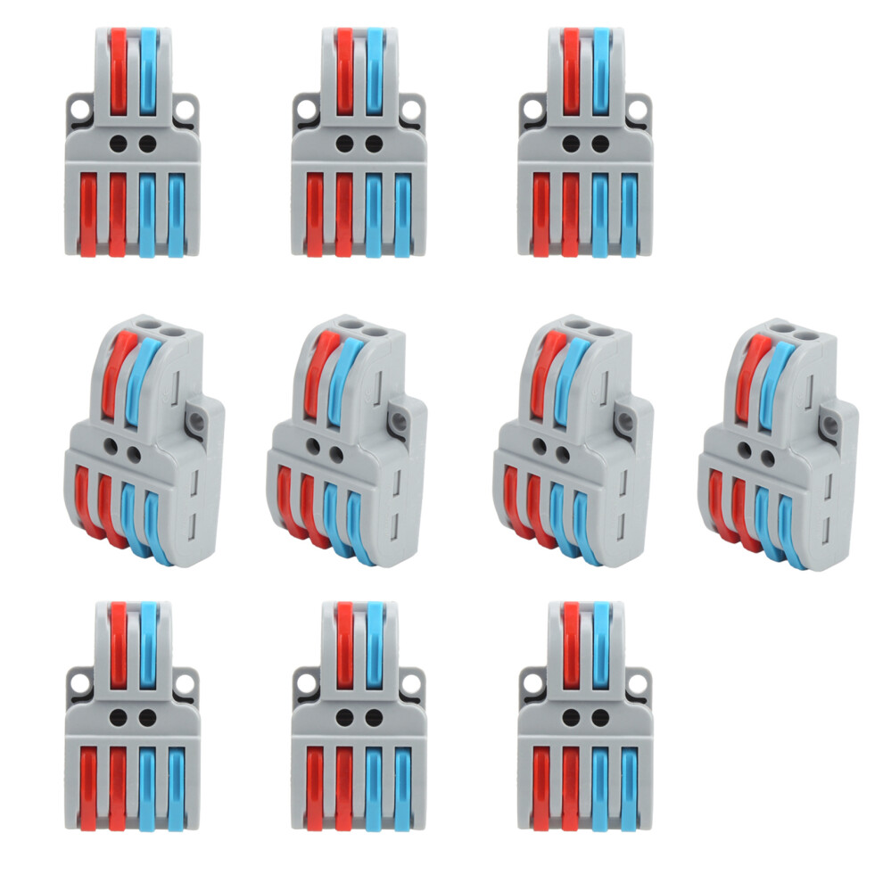 10Pcs Lt-422 Cable Connectors 2 In 4 Out Terminal Block, 250V 32A 6951392182574