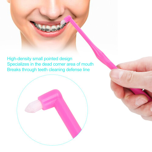 4pcs Soft Small Head Orthodontic Toothbrushes with Floss, 4 Colors