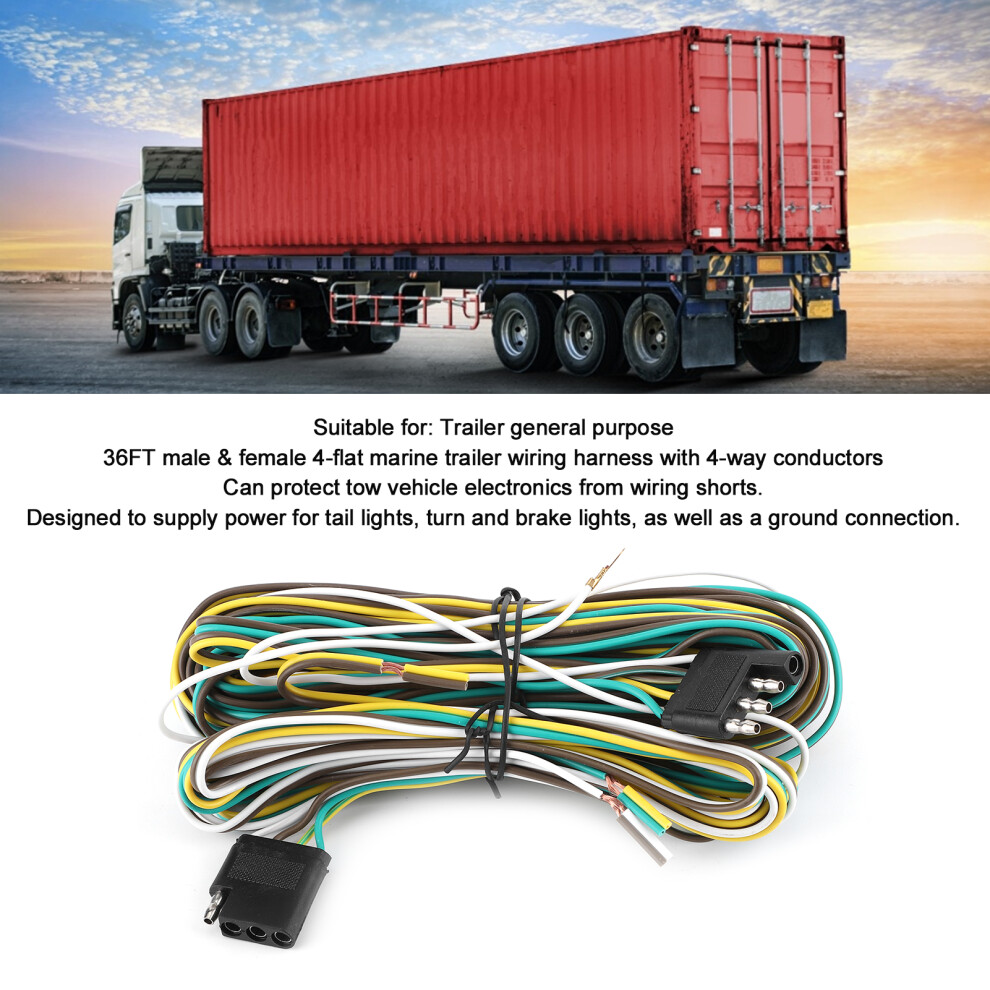 36Ft Trailer Wiring Harness Extension 4 Pin Light 7444352245147