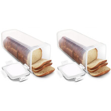 2X Brotaufbewahrungsbox - Versiegelter Aufbewahrungsbehälter für Brot und Toast für die Küche, Praktischer Brotaufbewahrer B