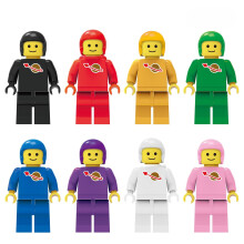 Classic Red Blue Black Pink Retro Astronaut Small Building Block Figure Toys for Kids