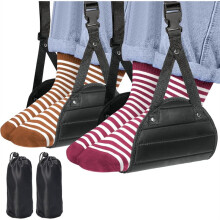 2-Pack Airplane Travel Footrest Hammock - Relax Your Feet - Travel Comfy Foot Hanger Plane Footrest