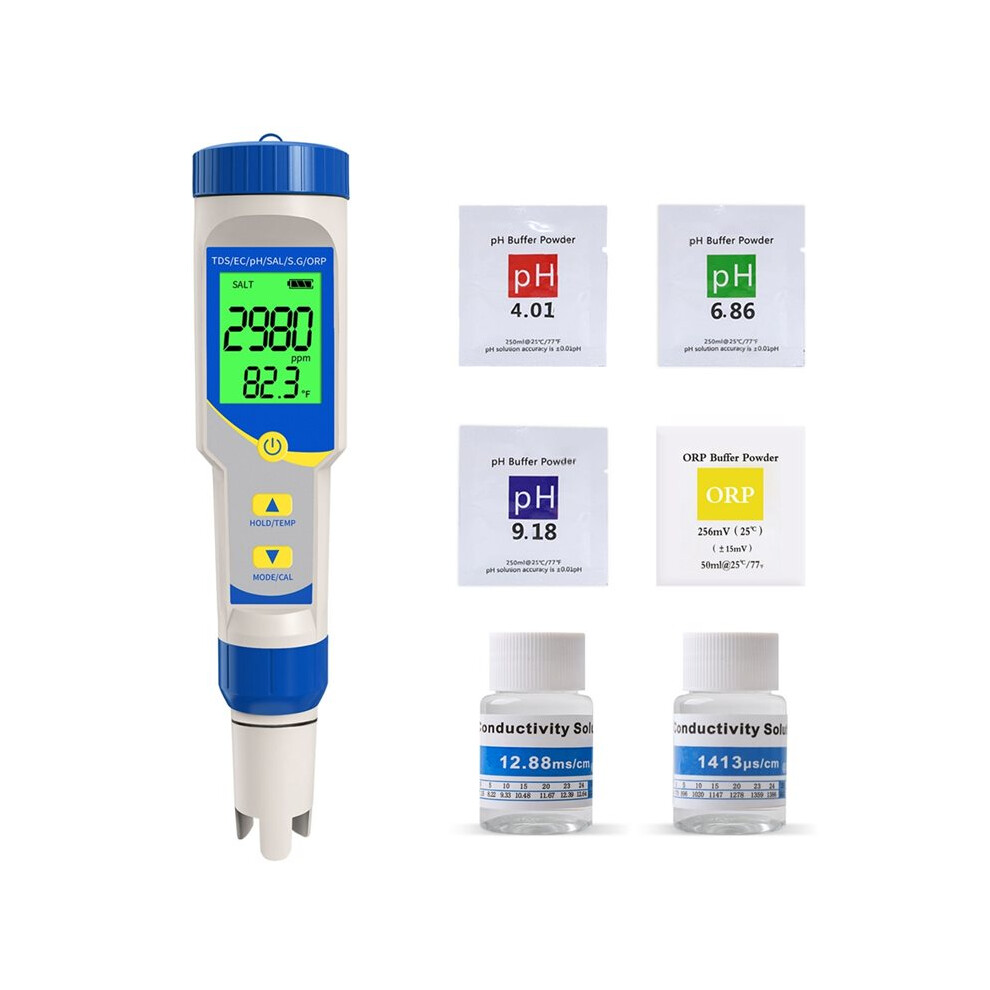 7 In 1 Ph Meter High Accuracy Water Quality Tester Tds Ec Orp Ppm Tester Salimeter For Pool Aquarium Hydroponics 6031119513765