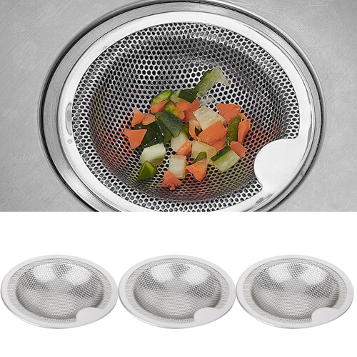 Stainless Steel Sink Strainer Stopper - Silver, L/M/S Sizes