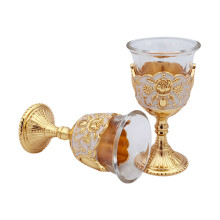 Set Of 2 Sophisticated Floral Decors Glass Drinkware Wine-White
